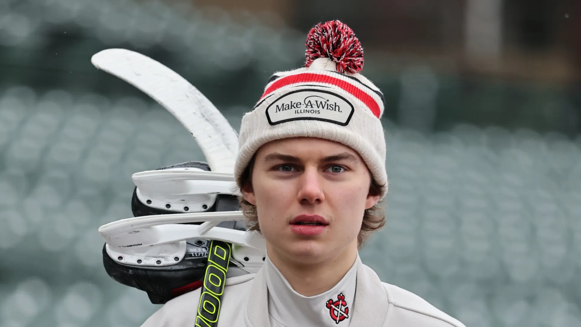 Connor Bedard at Wrigley Field in NHL Winter Classic.