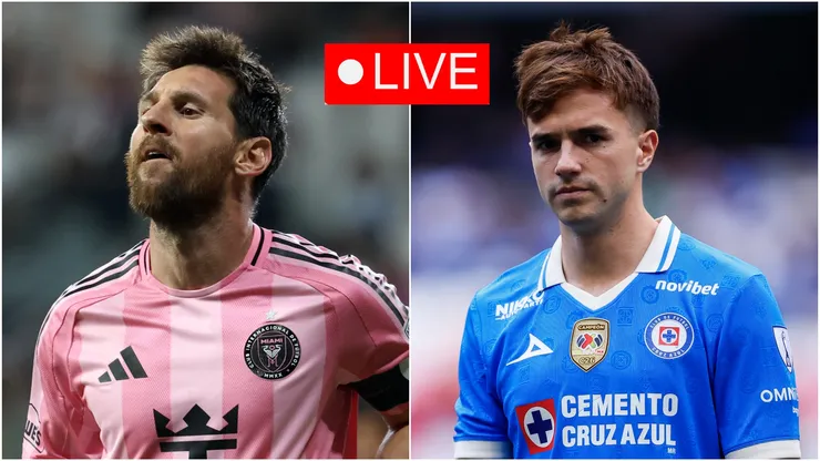 Lionel Messi (left) of Inter Miami and Agustin Palavecino (right) of Cruz Azul.
