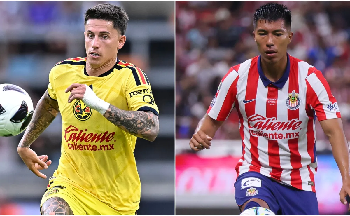 Photo: bolavip.com Brian Rodriguez of Club America and Daniel Aguirre of Chivas