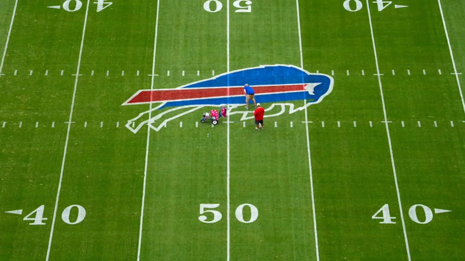 Home opener field painting (Source: Grace Urbanski/Buffalo Bills)