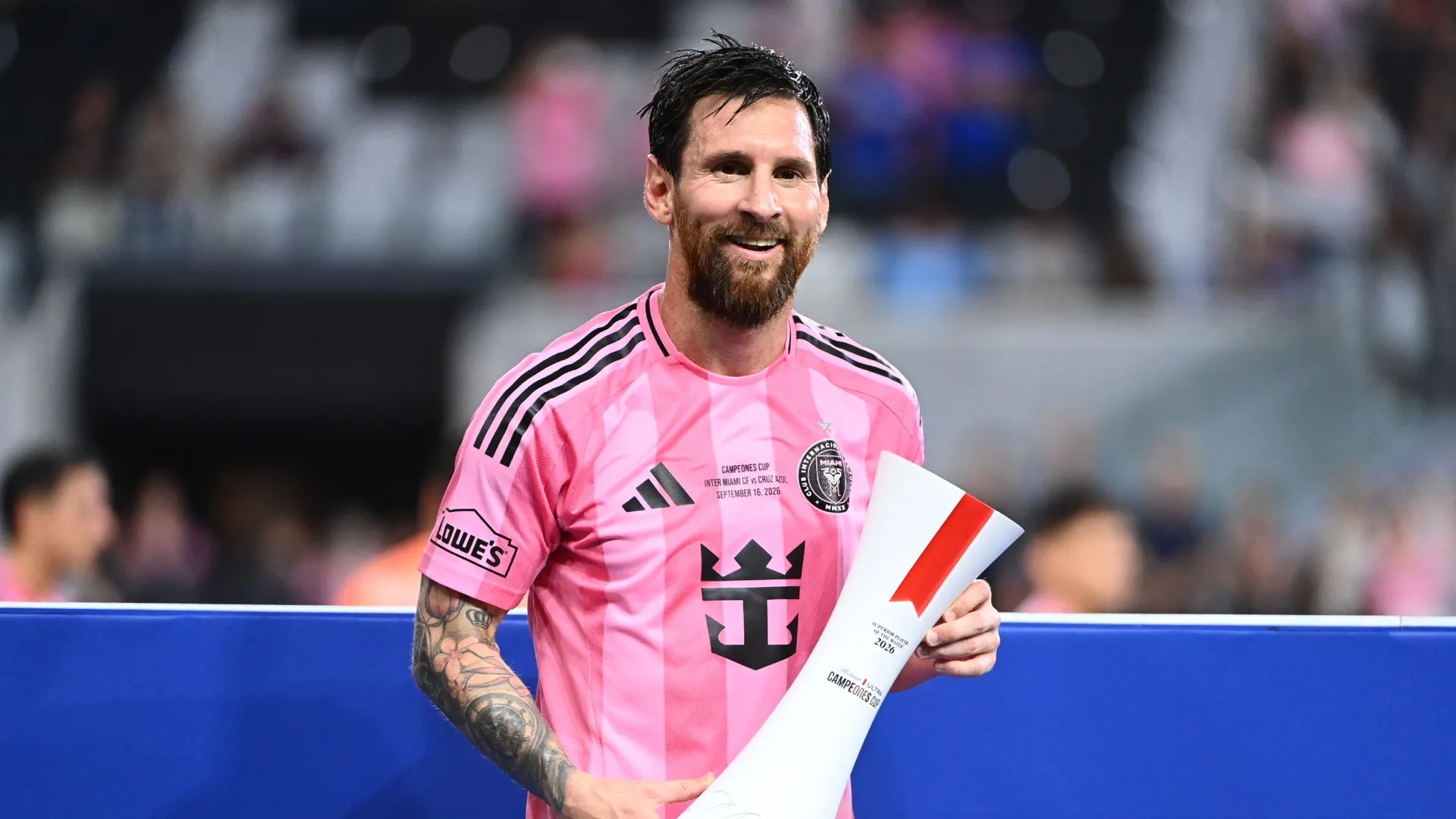 Lionel Messi posing for a photo