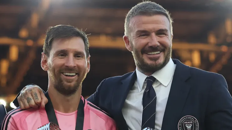 Lionel Messi and David Beckham of Inter Miami.