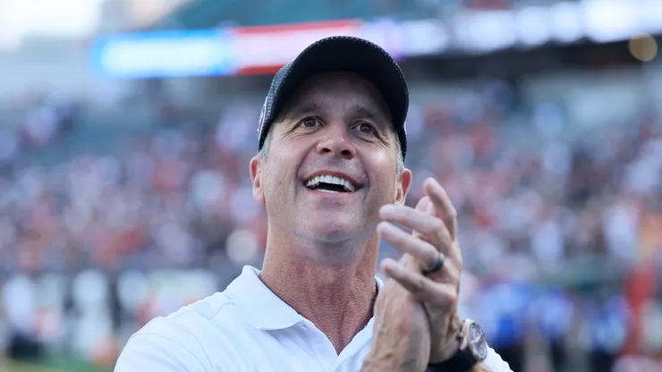 John Harbaugh at Paycor Stadium in Cincinnati, Ohio.