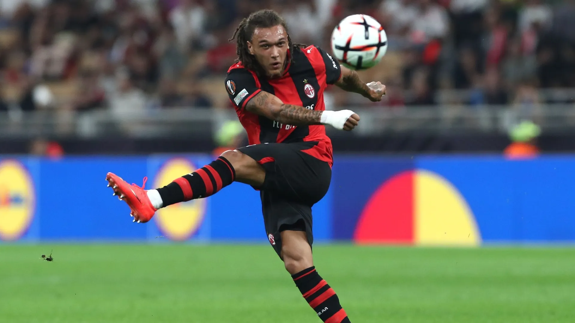 Diego Moreira of AC Milan during the UEFA Europa League 2026/27 League Phase MD1 match (Source: Marco Luzzani/Getty Images)