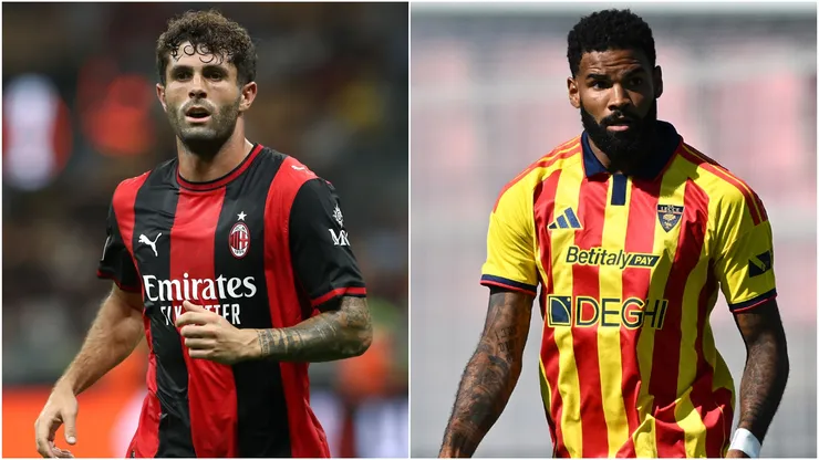 Christian Pulisic of AC Milan and Jamil Siebert of US Lecce