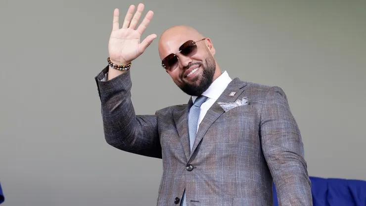 Inductee Carlos Beltran is introduced during the Baseball Hall of Fame induction ceremony.