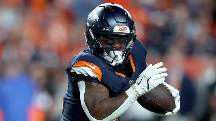 RJ Harvey #12 of the Denver Broncos
