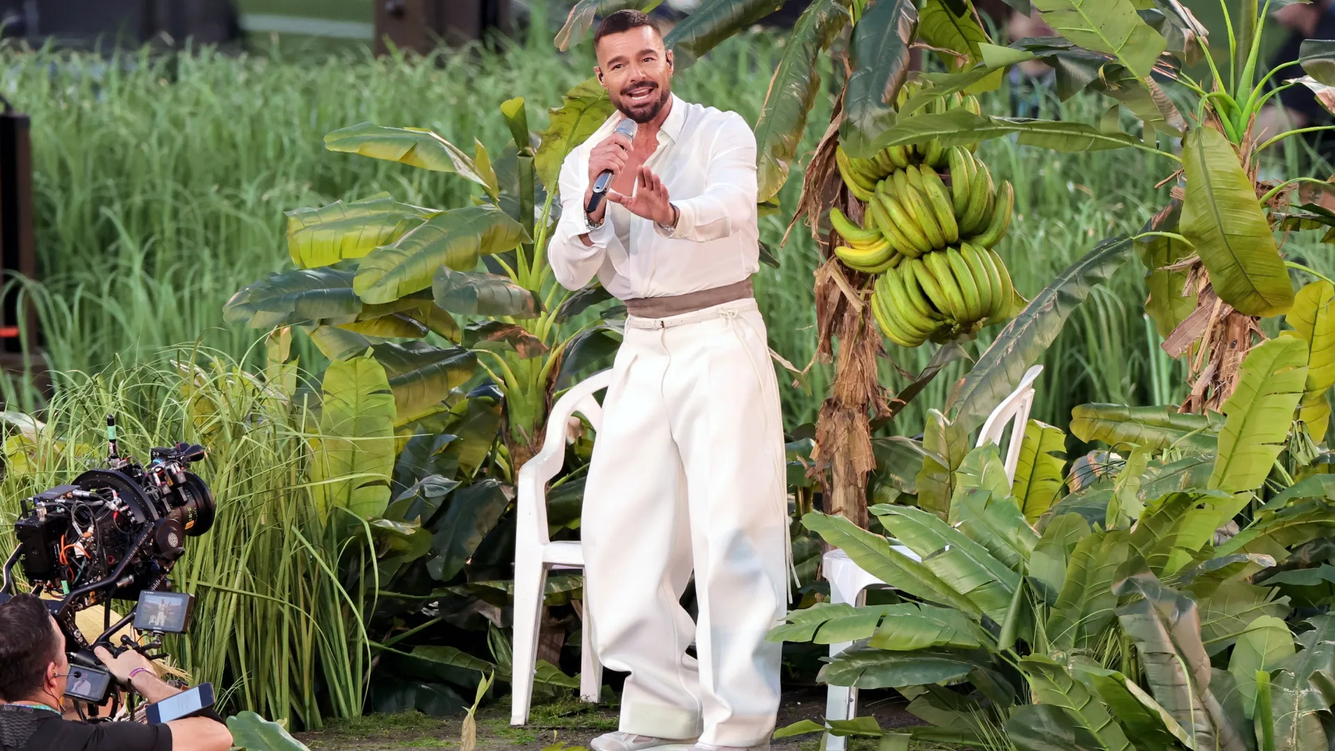 Ricky Martin during the Apple Music Super Bowl LX Halftime Show (Source: Neilson Barnard/Getty Images)