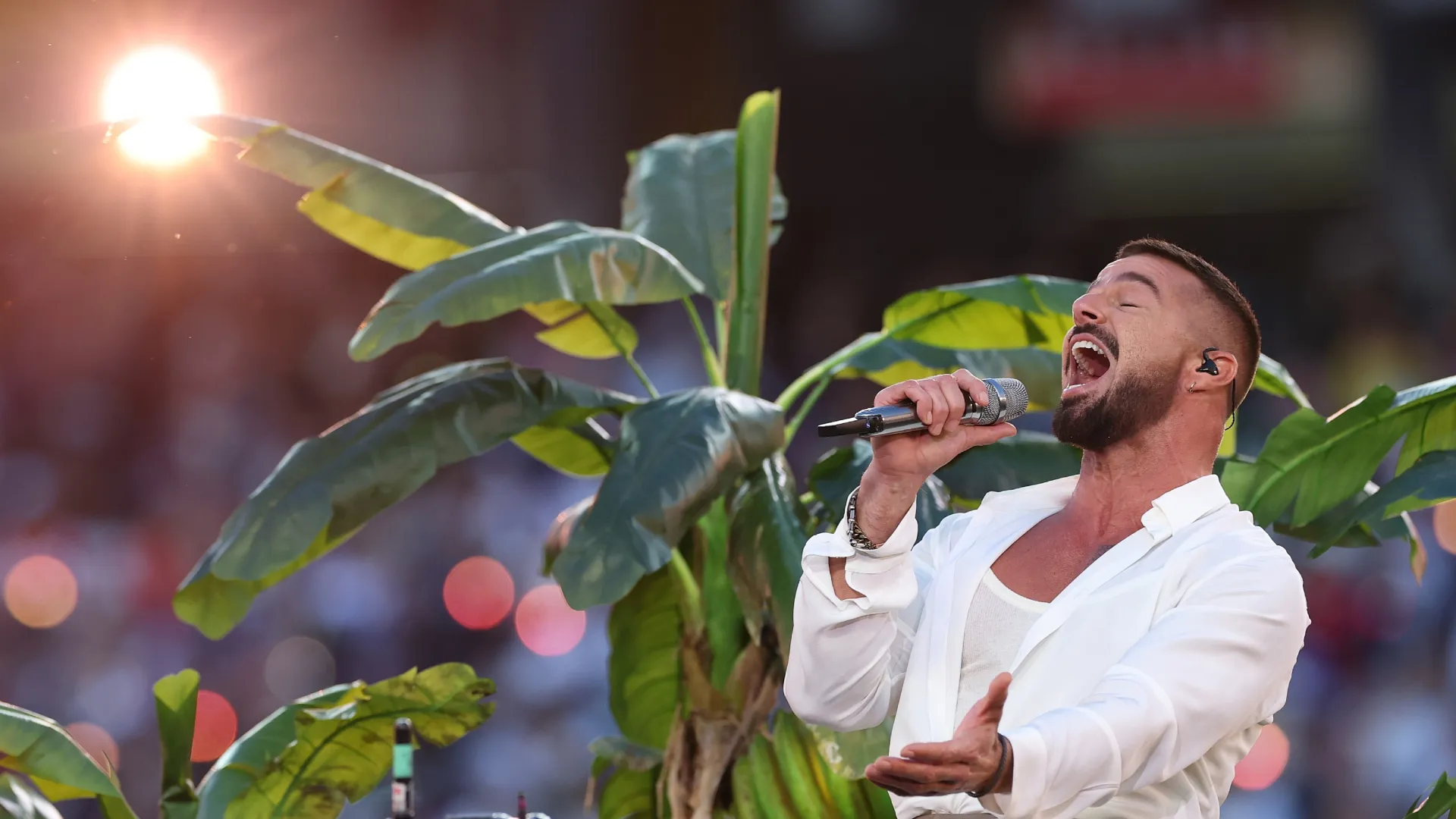 Ricky Martin during the Apple Music Super Bowl LX Halftime Show (Source: Kevin C. Cox/Getty Images)