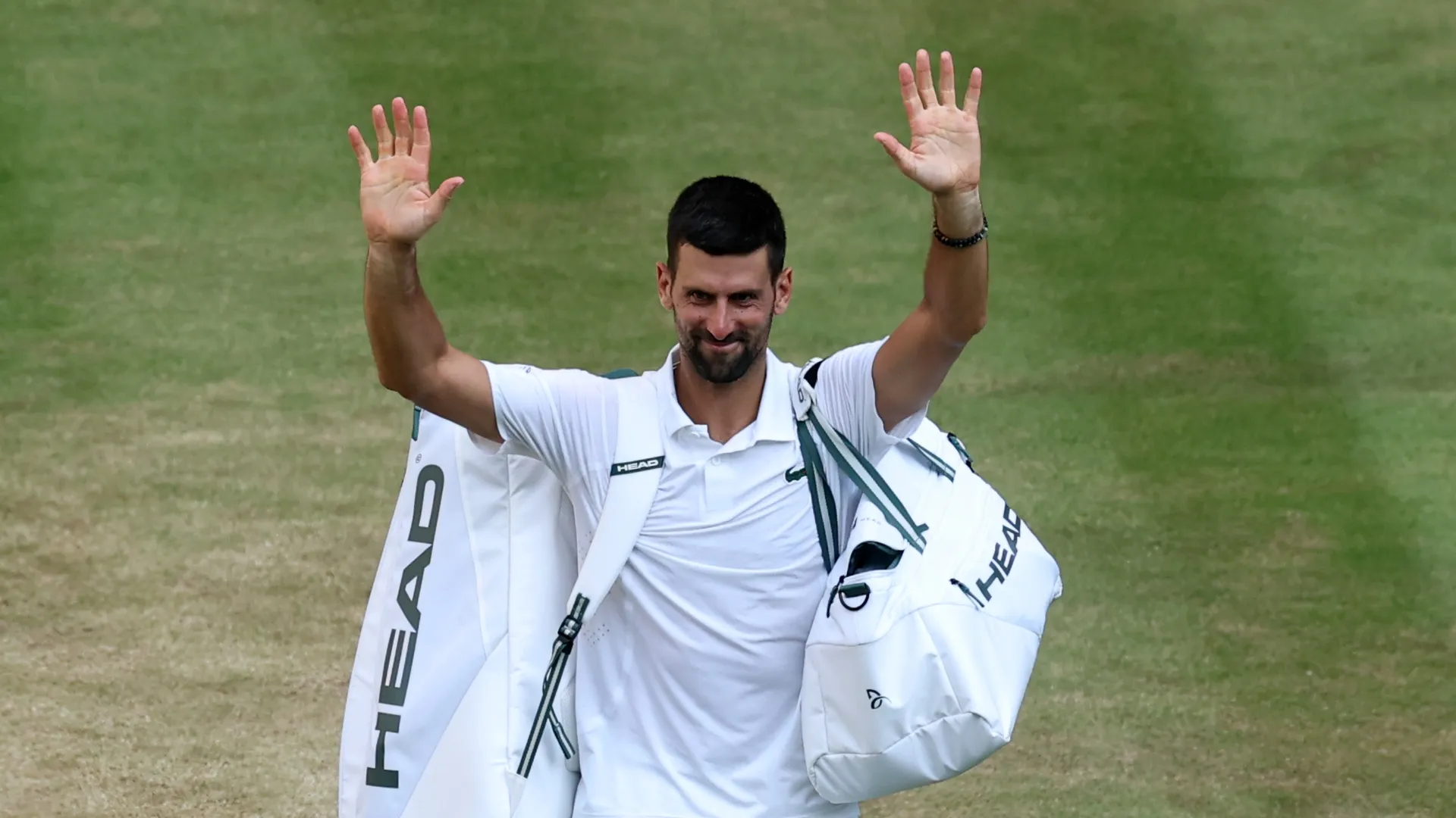 Djokovic at Wimbledon. (Getty Images)