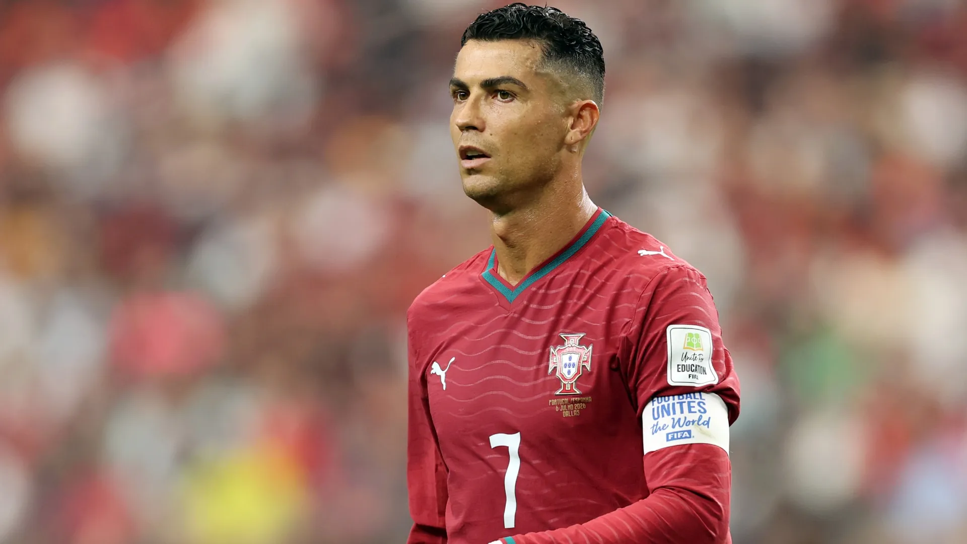 Cristiano Ronaldo of Portugal during the FIFA World Cup 2026 Round Of 16 match (Source: Molly Darlington/Getty Images)