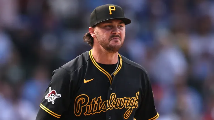 Paul Skenes #30 of the Pittsburgh Pirates looks on.