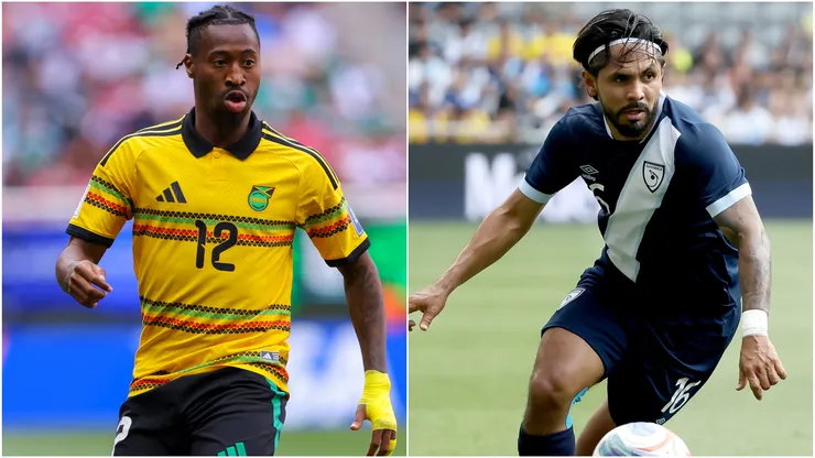 Norman Campbell of Jamaica and Jose Morales #16 of Guatemala