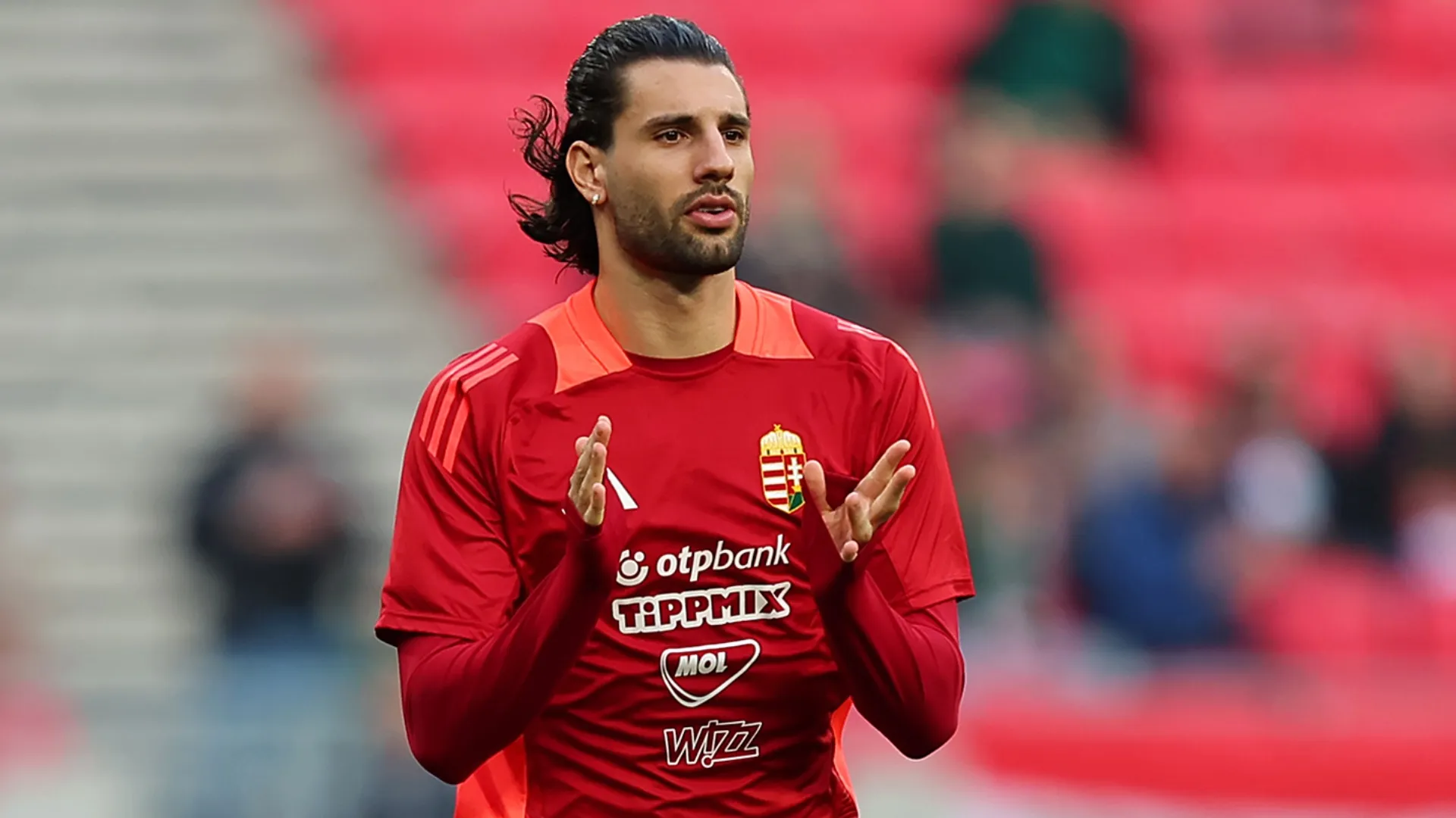 Dominik Szoboszlai of Hungary prior to the FIFA World Cup 2026 qualifier match (Source: David Balogh/Getty Images)