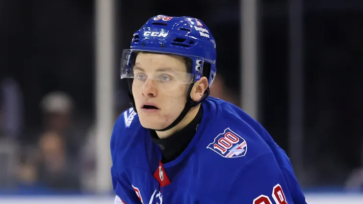 Adam Sykora #38 of the New York Rangers.