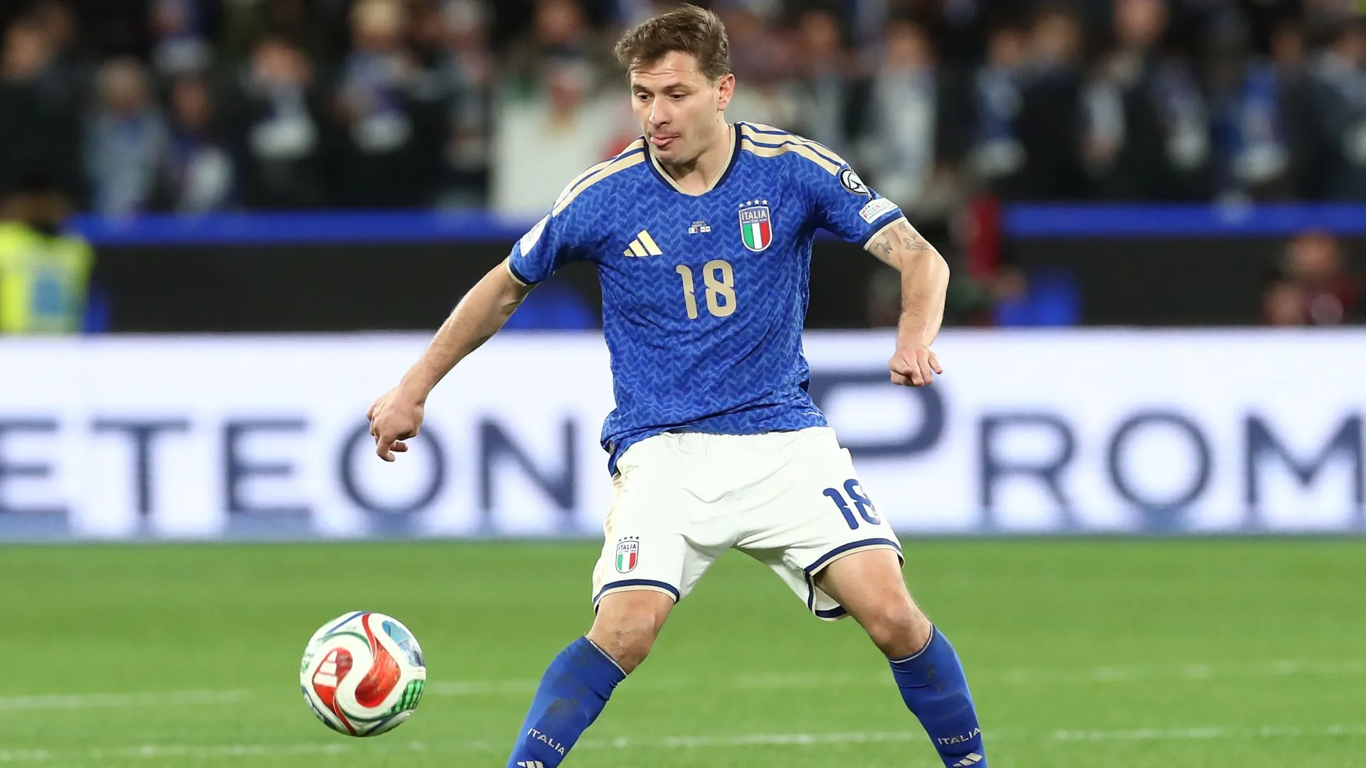 Nicolo’ Barella during the FIFA World Cup 2026 European Qualifiers KO play-offs match (Source: Marco Luzzani/Getty Images)