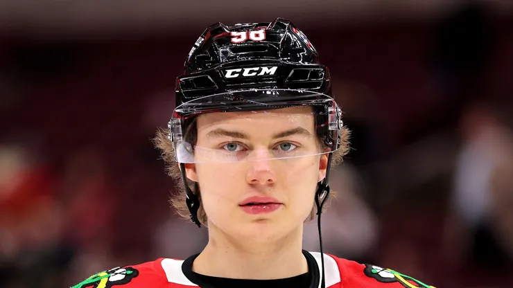 Connor Bedard #98 of the Chicago Blackhawks.