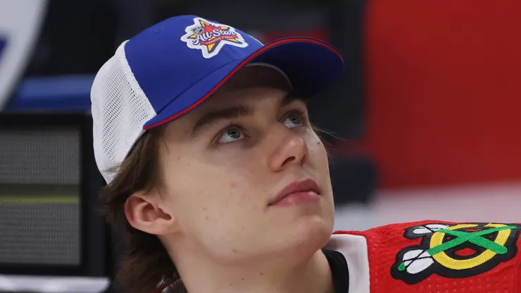 Connor Bedard #98 of the Chicago Blackhawks.