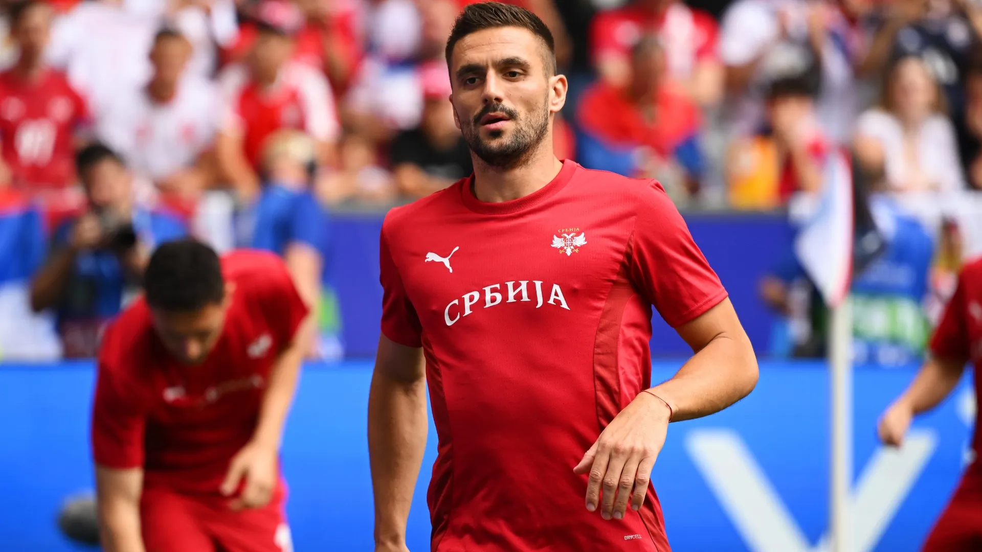 Dusan Tadic of Serbia prior to the UEFA EURO 2024 group stage match (Source: Clive Mason/Getty Images)
