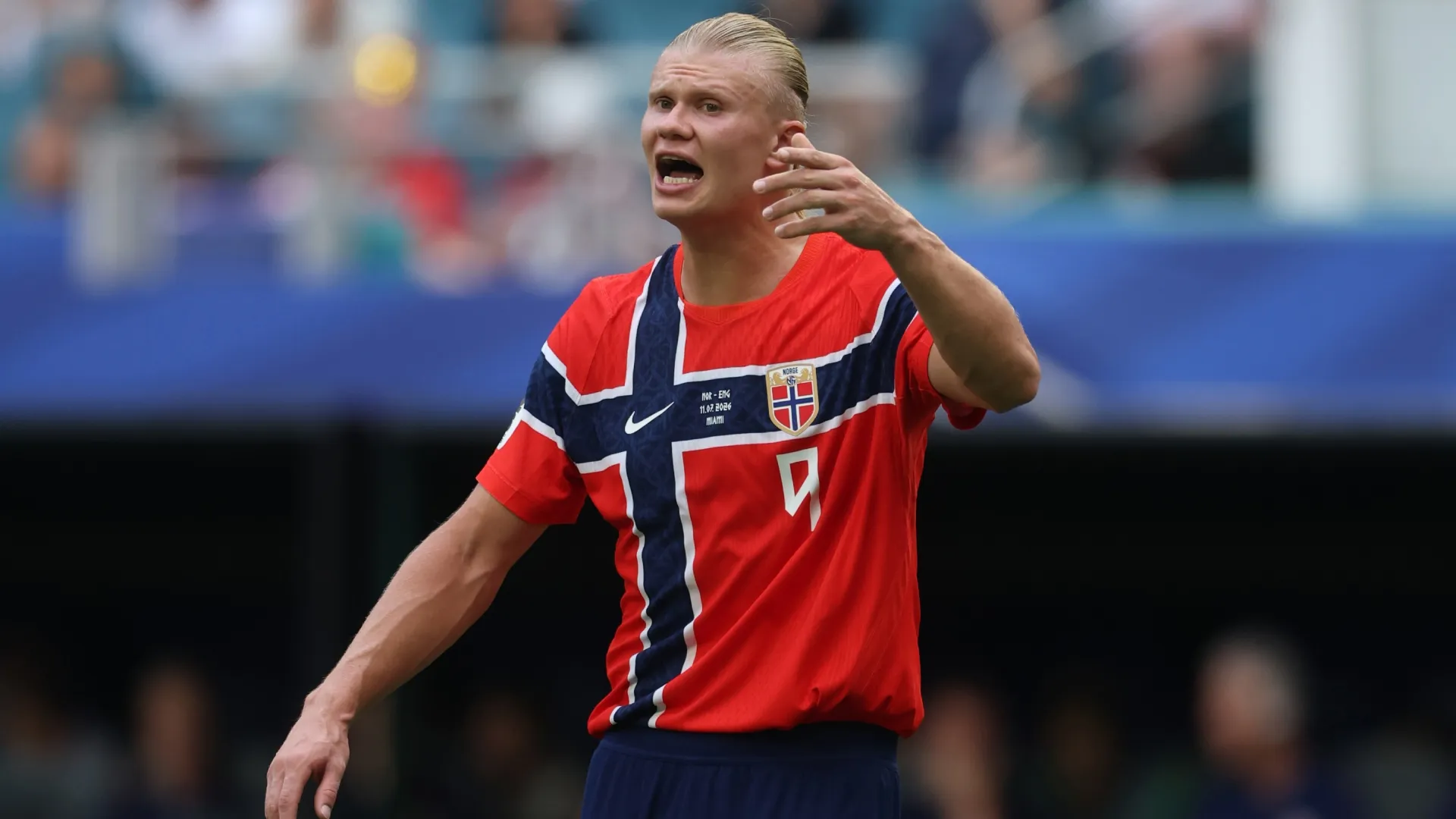 Erling Haaland #9 of Norway during the FIFA World Cup 2026 Quarter Final match (Source: Richard Pelham/Getty Images)
