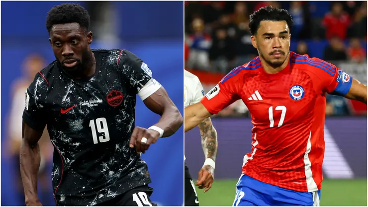 Alphonso Davies of Canada and Gabriel Suazo of Chile