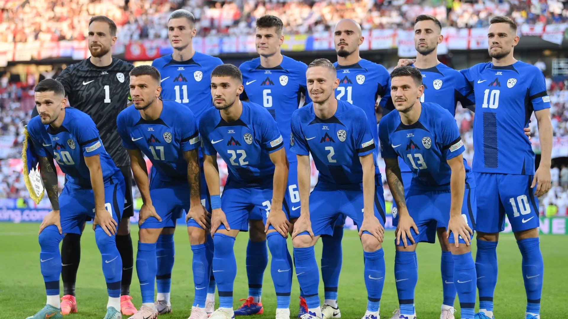 Players of Slovenia prior to the UEFA EURO 2024 group stage match (Source: Justin Setterfield/Getty Images)