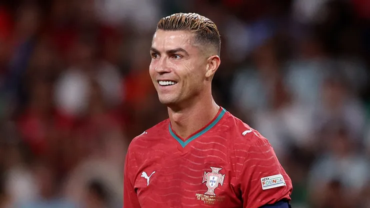 Cristiano Ronaldo smiling against Wales.