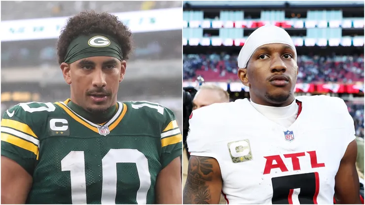 Jordan Love (left) of the Green Bay Packers and Michael Penix Jr (right) of the Atlanta Falcons.