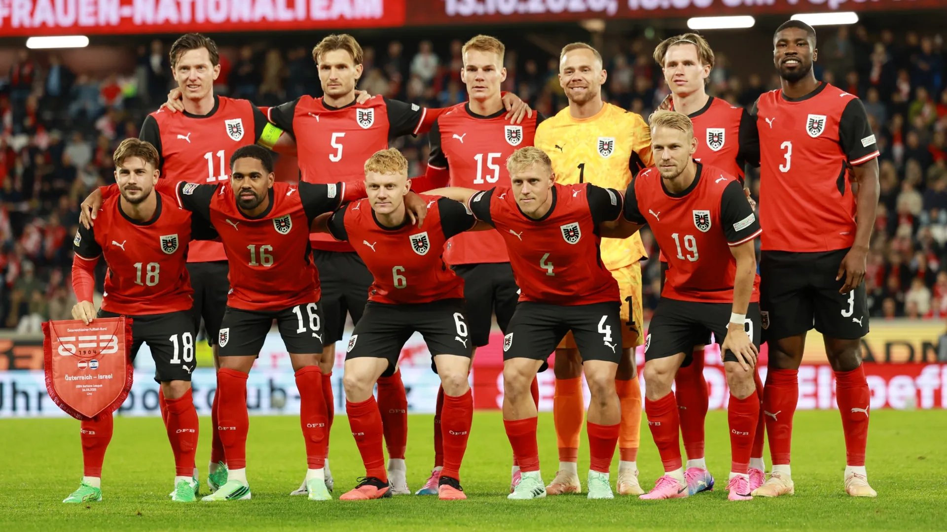 Austria before the UEFA Nations League 2026/27 group phase match (Source: Jasmin Walter/Getty Images)