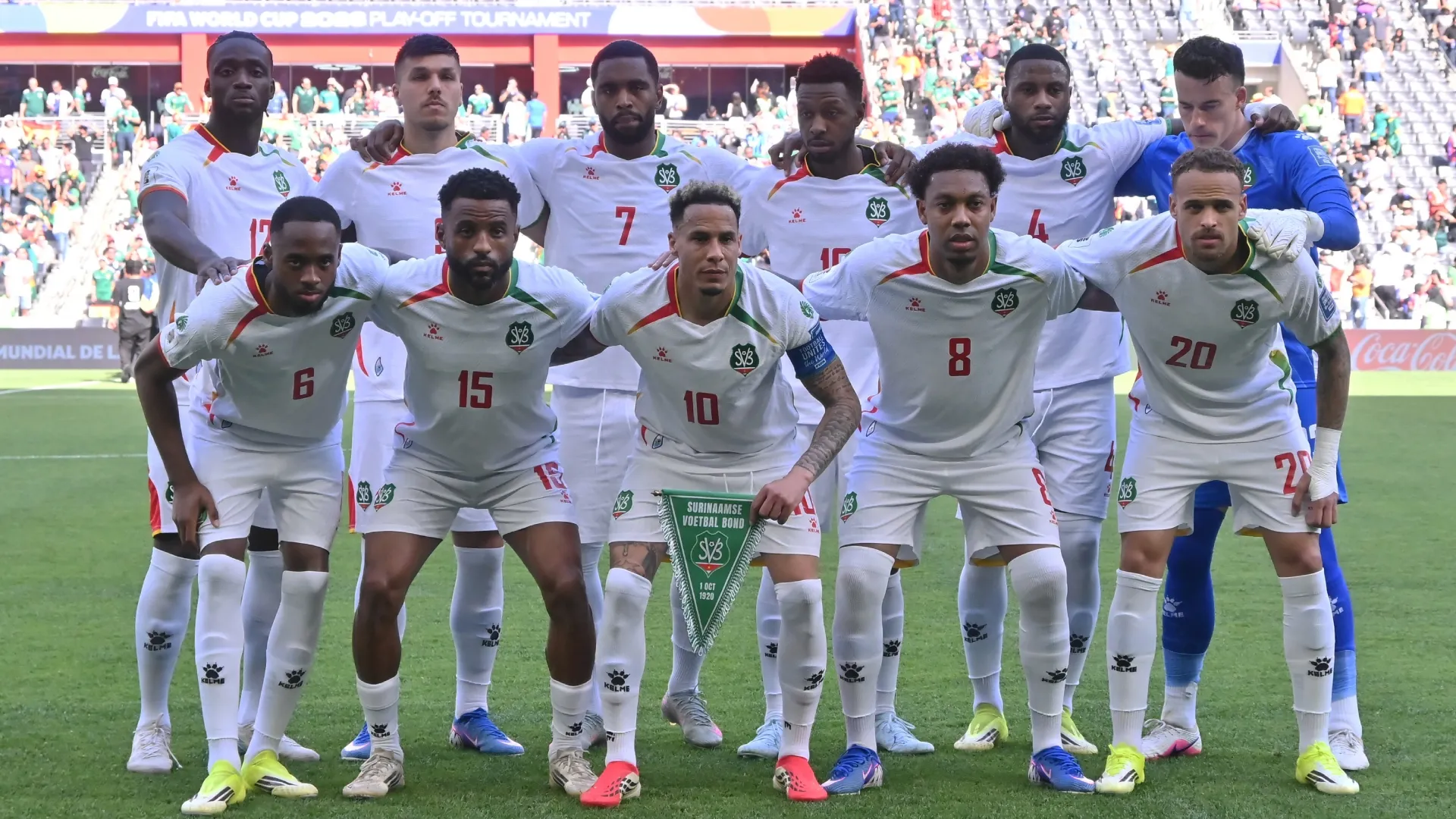Players of Suriname pose for a team photo (Source: Azael Rodriguez/Getty Images)