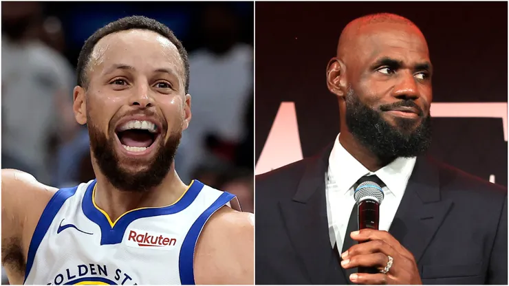Stephen Curry of Golden State Warriors and LeBron James of Philadelphia 76ers.
