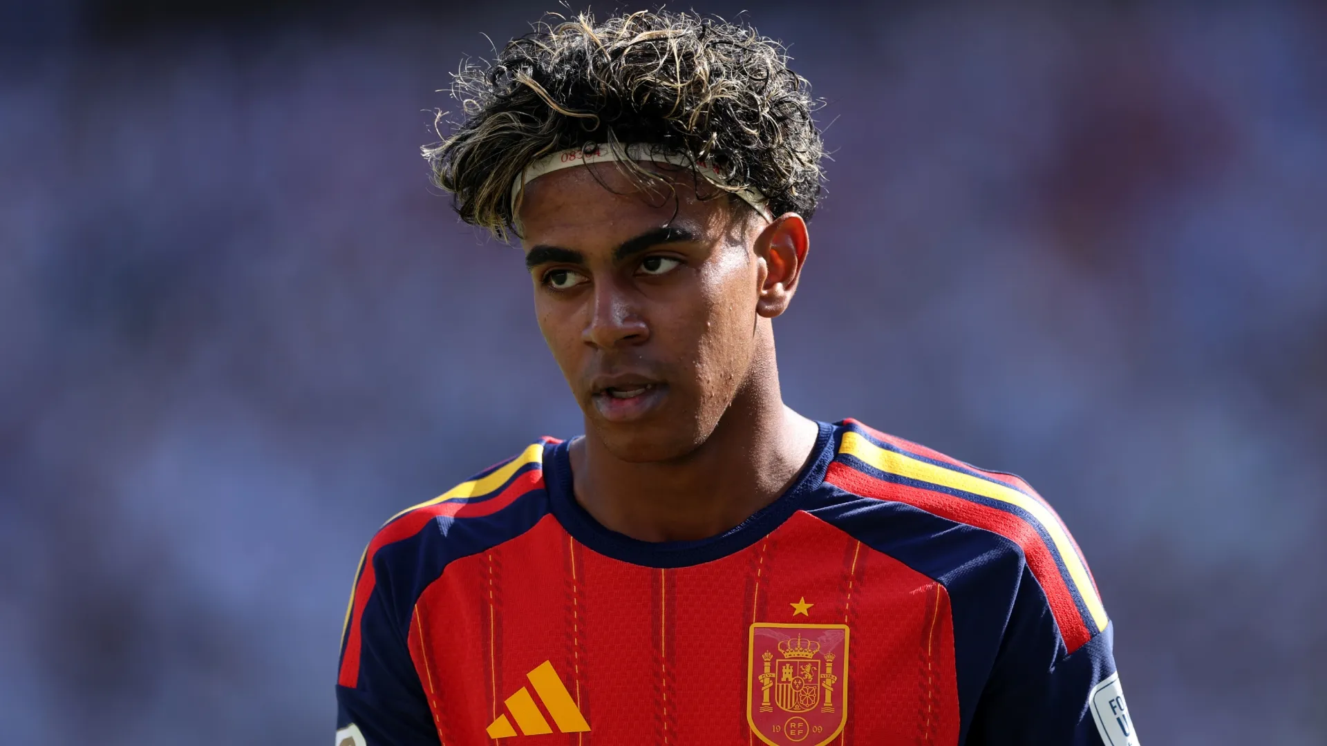 Lamine Yamal #19 of Spain and (Source: Justin Setterfield/Getty Images)