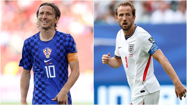 Luka Modric #10 of Croatia and Harry Kane #9 of England