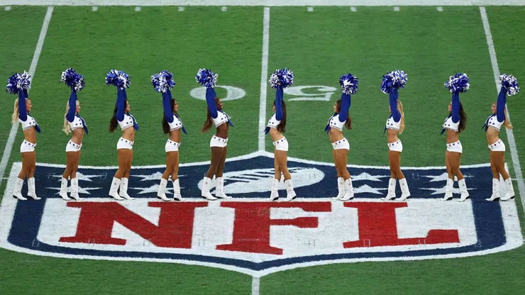 Dallas Cowboys Cheerleaders perform prior to the game against the Baltimore Ravens in Rio
