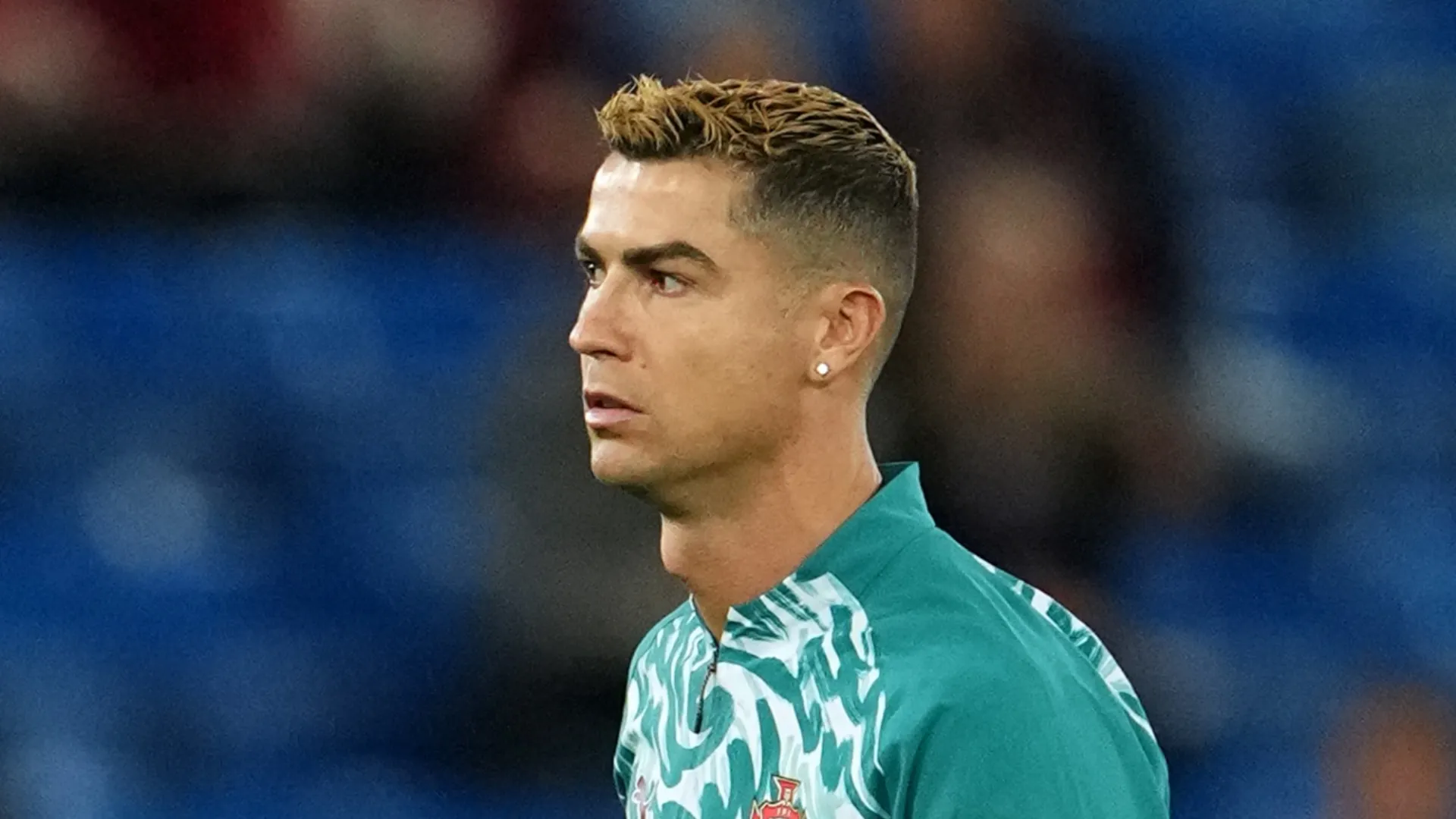 Cristiano Ronaldo warming up before Portugal vs. Norway in Oslo.