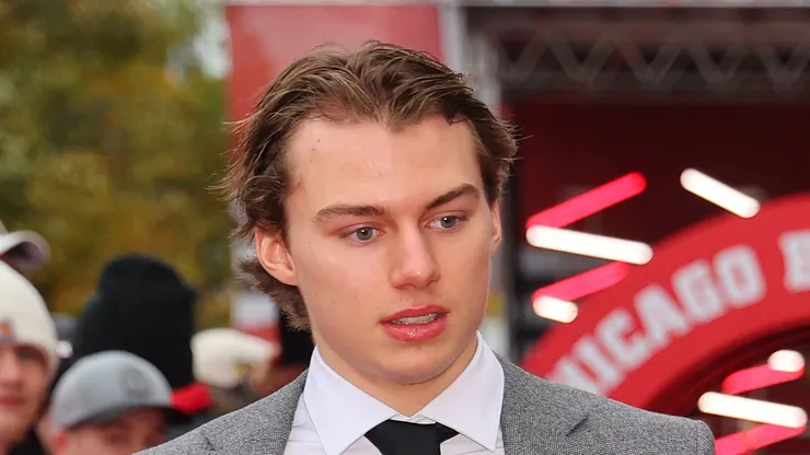Connor Bedard #98 of the Chicago Blackhawks.