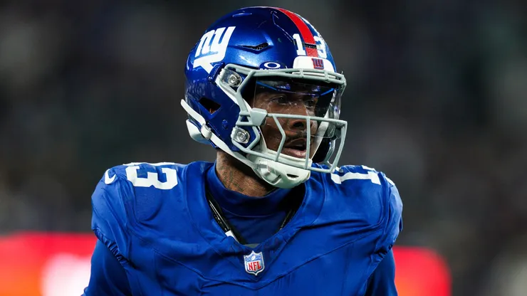 Odell Beckham Jr. #13 of the New York Giants looks on prior to the game.