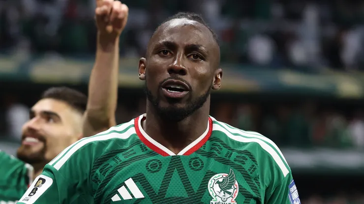 Julian Quinones of Mexico celebrating a goal.