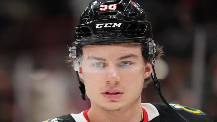 Connor Bedard #98 of the Chicago Blackhawks.