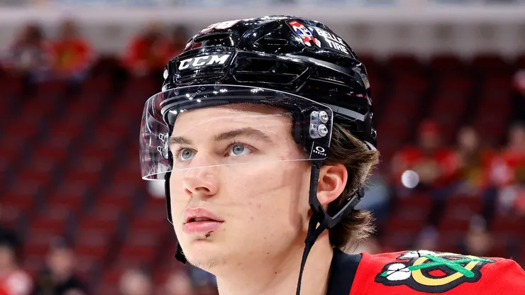 Connor Bedard #98 of the Chicago Blackhawks.