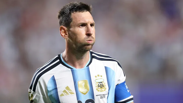Lionel Messi #10 of Argentina reacts during the FIFA World Cup 2026 Quarter Final match.