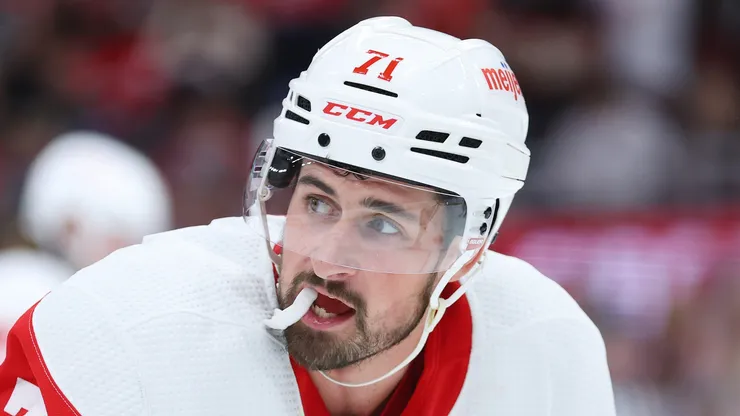 Dylan Larkin #71 of the Detroit Red Wings is out for the season opener.