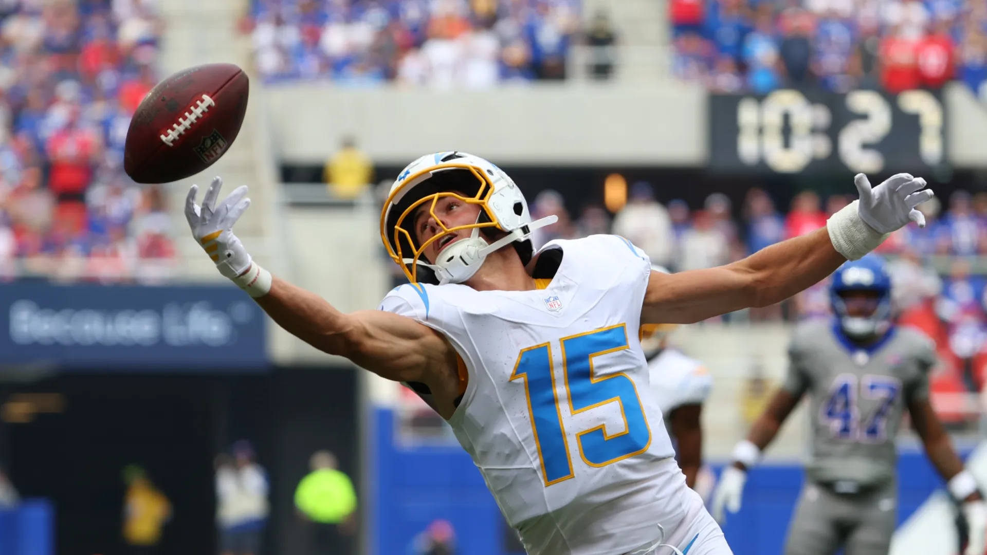 Ladd McConkey #15 of the Chargers.