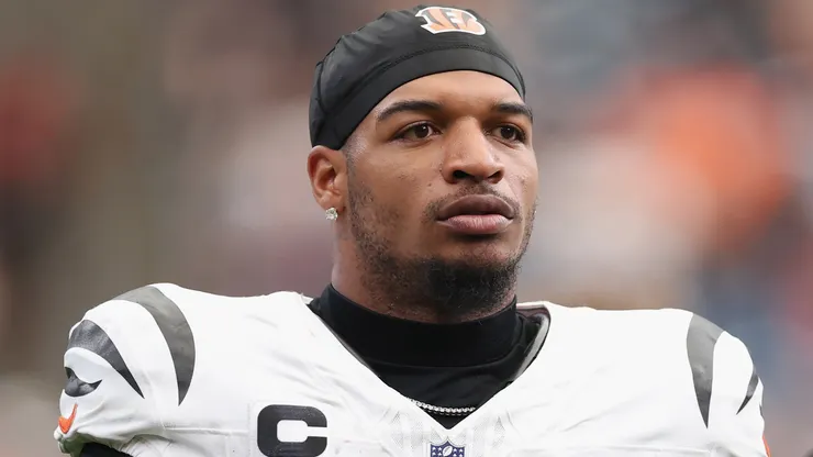Ja'marr Chase #1 of the Cincinnati Bengals reacts on the sideline.