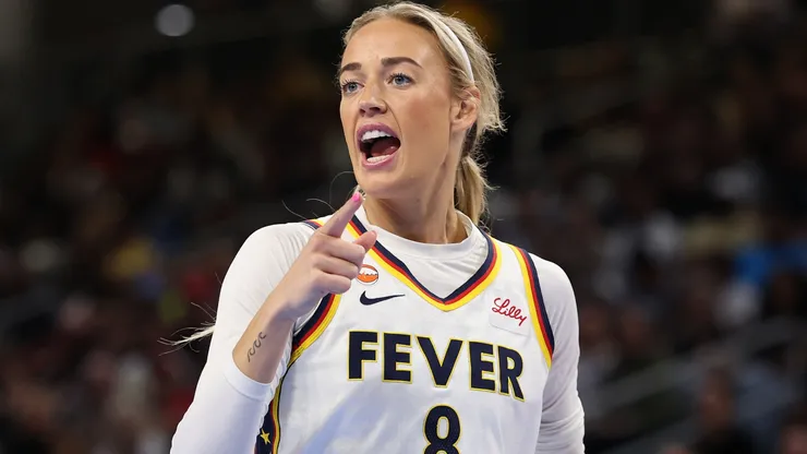 Sophie Cunningham #8 of the Indiana Fever.