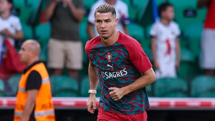 Cristiano Ronaldo of Portugal during warm-up.