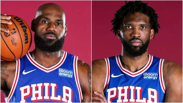 LeBron James and Joel Embiid of the Philadelphia 76ers.