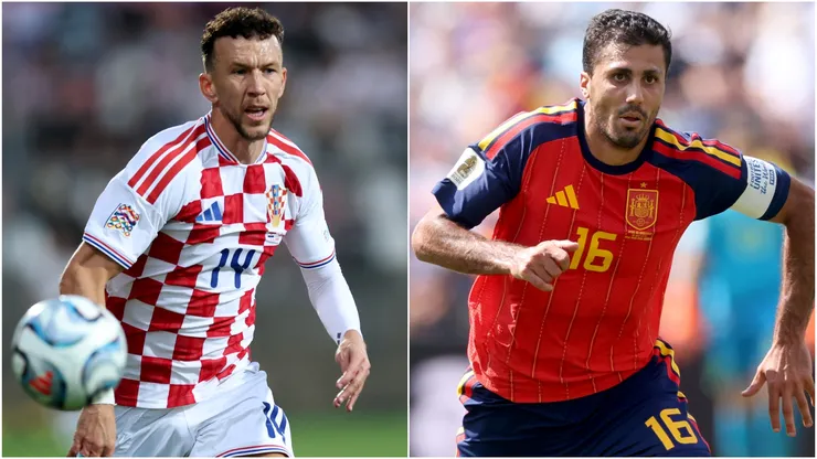 Ivan Perisic of Croatia and Rodri of Spain