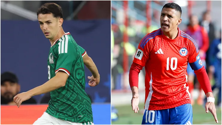 Alvaro Fidalgo of Mexico and Alexis Sanchez of Chile