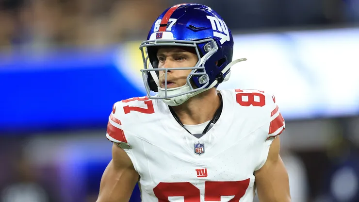 Braxton Berrios #87 of the New York Giants looks on during the first half of a game.